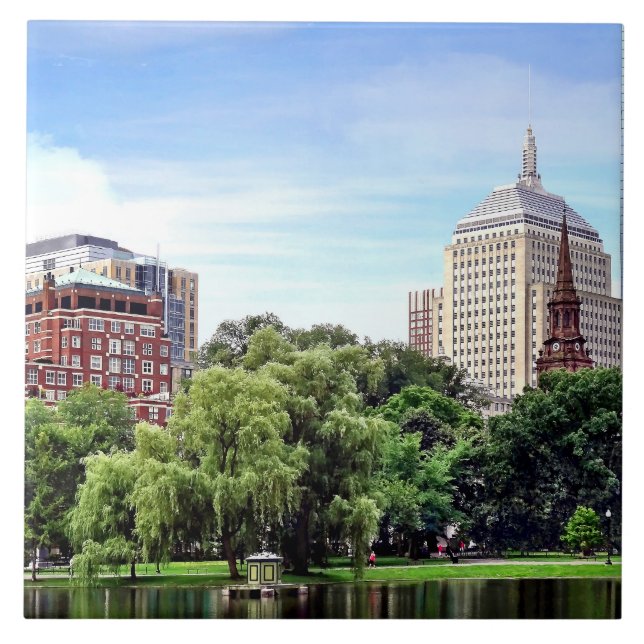 Boston MA - View From Boston Public Garden Ceramic Tile (Front)