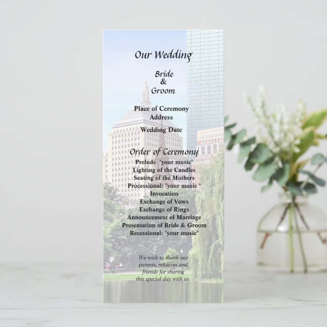 Boston MA - View From Boston Public Garden Program (Standing Front)