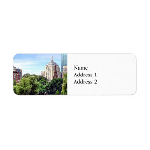 Boston MA - View From Boston Public Garden Return Address Label
