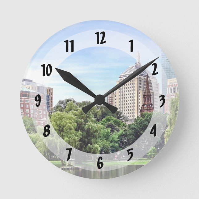 Boston MA - View From Boston Public Garden Round Clock (Front)