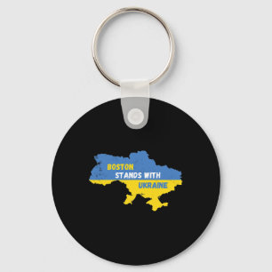 Boston Machusetts Stands With Ukraine Key Ring