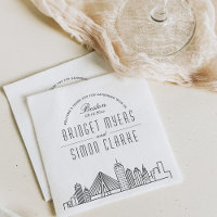 Boston, Mass Deco Skyline | Wedding Event Napkins