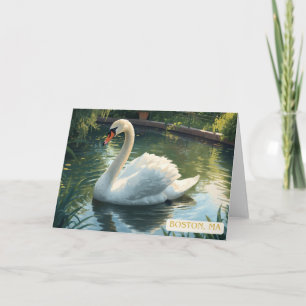 Boston, Mass. Public Garden Swan Greeting Card