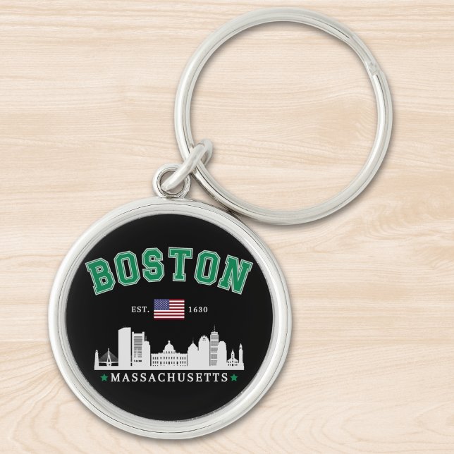 Boston Massachusetts. 1630 Funny Travel Key Ring (Creator Uploaded)
