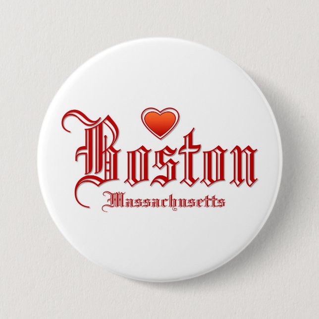 Boston Massachusetts 7.5 Cm Round Badge (Front)