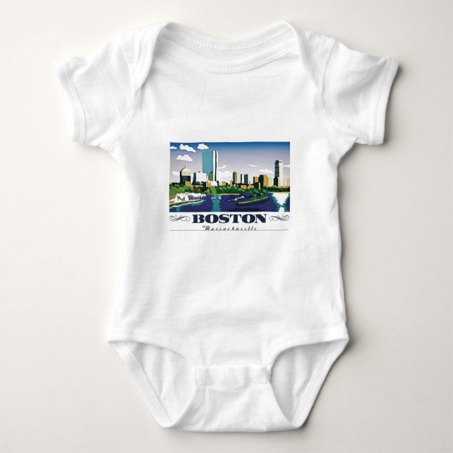 Boston, Massachusetts Baby Bodysuit (Front)