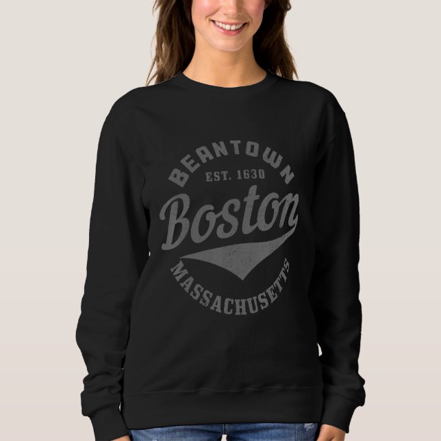 Boston Massachusetts Beantown Est. 1630 Pride Vint Sweatshirt (Front)