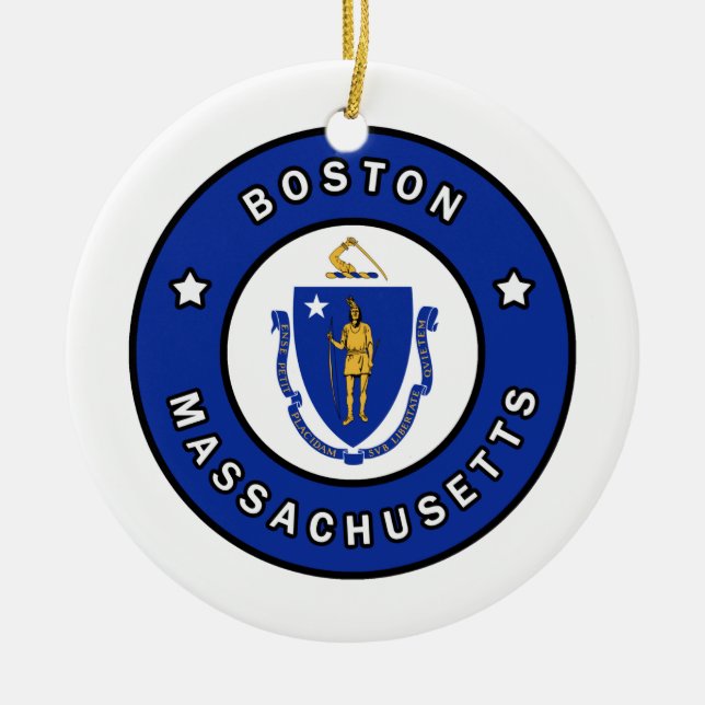 Boston Massachusetts Ceramic Ornament (Front)