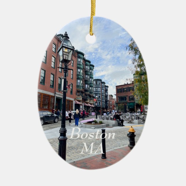 Boston Massachusetts Ceramic Ornament (Front)