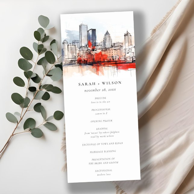 Boston Massachusetts City Scape Wedding Program (Creator Uploaded)