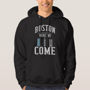 Boston Massachusetts City Skyline Map Travel Hoodie