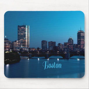 Boston Massachusetts City Skyline Mouse Pad