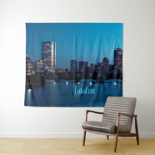 Boston Massachusetts City Skyline Tapestry