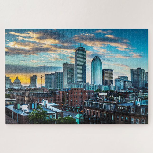 Boston Massachusetts City Skyline Travel Photo Jigsaw Puzzle (Horizontal)