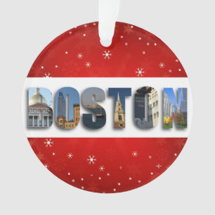 Boston Massachusetts City Travel Photos Christmas Ornament