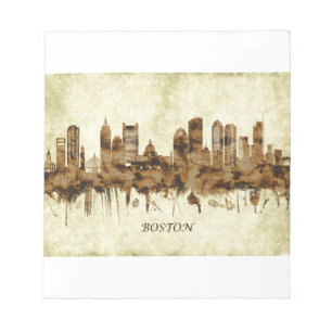 Boston Massachusetts Cityscape Notepad