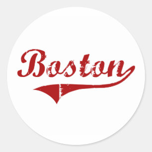 Boston Massachusetts Classic Design Round Sticker