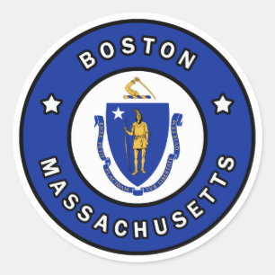 Boston Massachusetts Classic Round Sticker