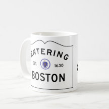 Boston Massachusetts - Coffee Mug - Roadsign