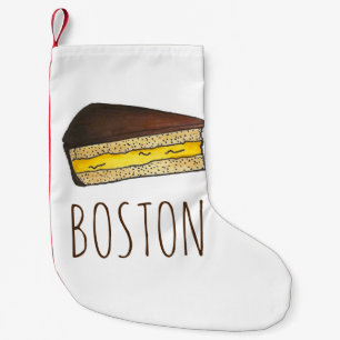 Boston Massachusetts Cream Pie Slice Bakery Small Christmas Stocking