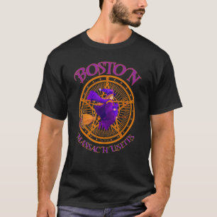 Boston Massachusetts Est 1630 Vintage Witch Souven T-Shirt