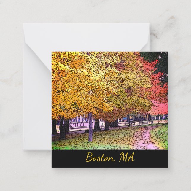 Boston, Massachusetts Fall Foliage  Card (Front)