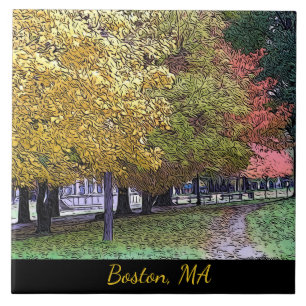 Boston, Massachusetts Fall Foliage Ceramic Tile