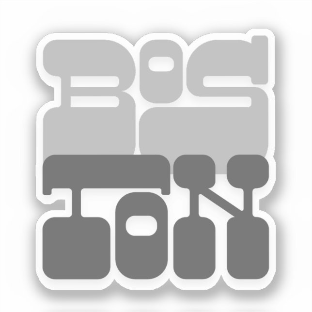 Boston Massachusetts Grey Bubble Letter (Front)