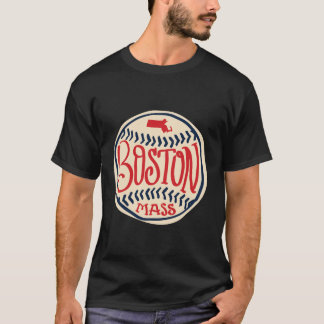 Boston Massachusetts HandIllustrated Typography T-Shirt