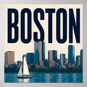 ⚓ Boston Massachusetts Historic Poster