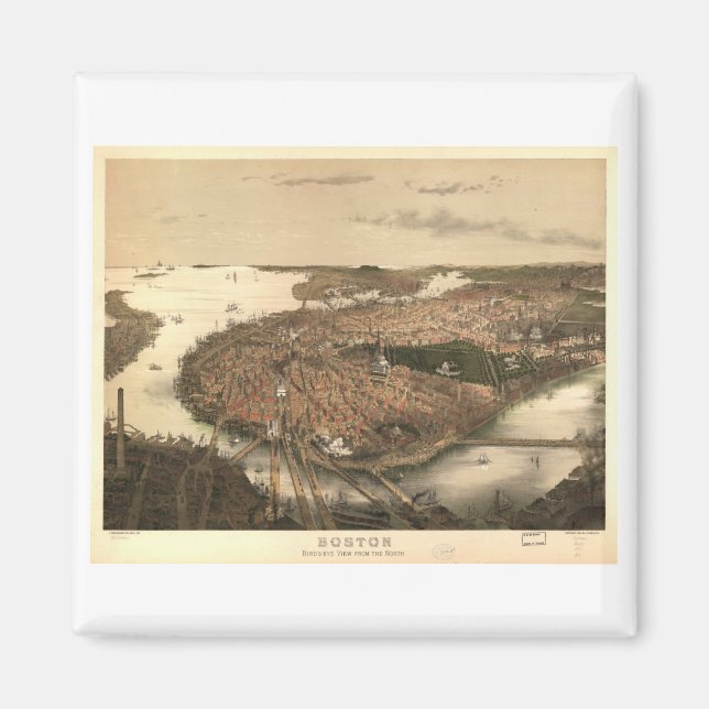 Boston, Massachusetts in 1877 Magnet (Front)