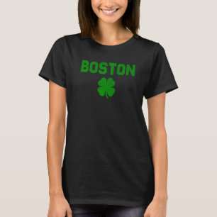 Boston Massachusetts Irish Shamrock Vintage Text G T-Shirt