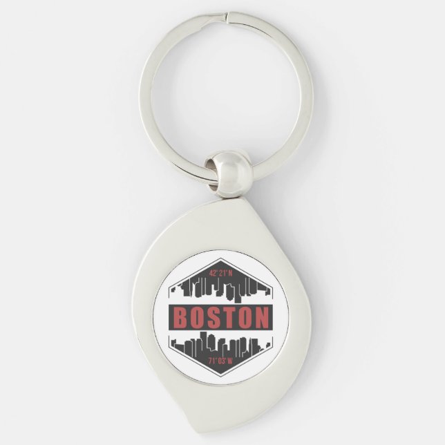 Boston Massachusetts Key Ring (Front)