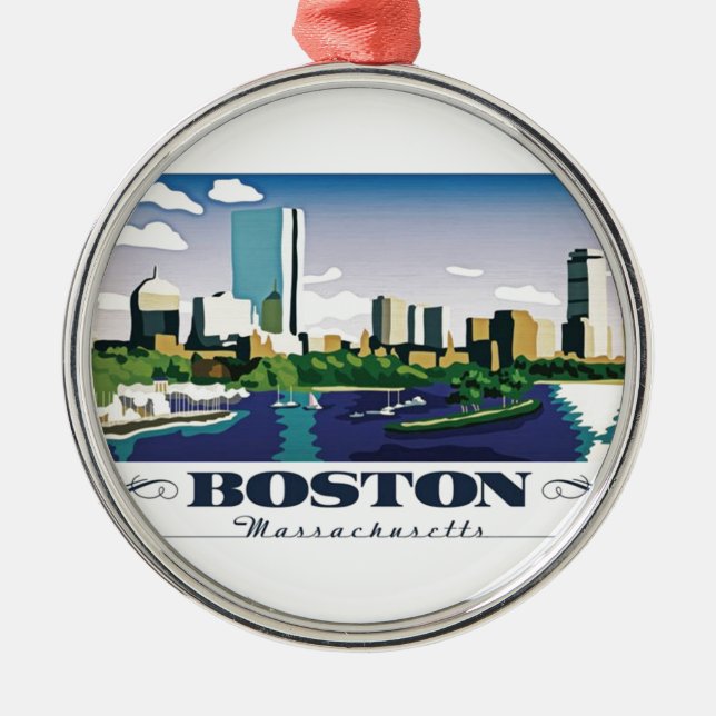 Boston, Massachusetts Metal Ornament (Front)
