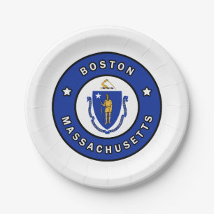 Boston Massachusetts Paper Plate