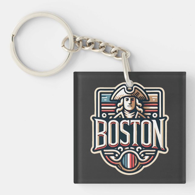Boston Massachusetts Paul Revere Key Ring (Front)