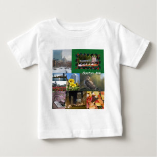 Boston, Massachusetts Photo Collage Baby T-Shirt