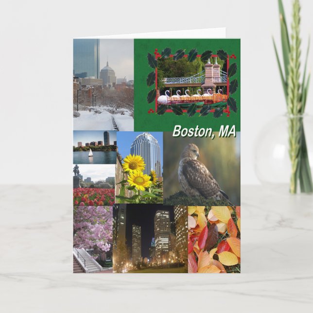 Boston, Massachusetts Photo Collage Card (Front)