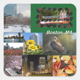 Boston, Massachusetts Photo Collage Square Sticker
