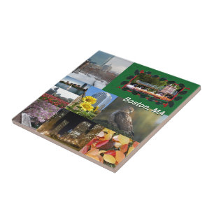 Boston, Massachusetts Photo Collage Tile