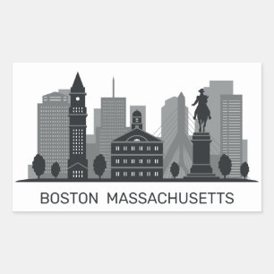 Boston Massachusetts Rectangular Sticker
