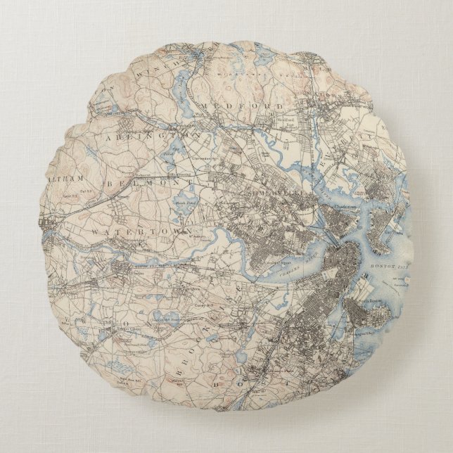 Boston, Massachusetts Round Cushion (Front)