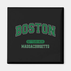 Boston Massachusetts Settled 1630 Vintage Sports Magnet