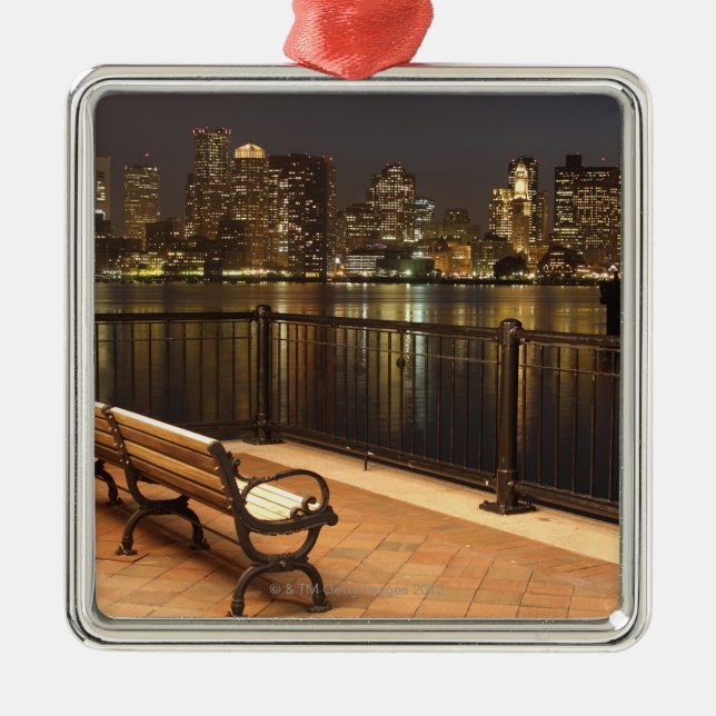 Boston, Massachusetts skyline 3 Metal Ornament (Front)