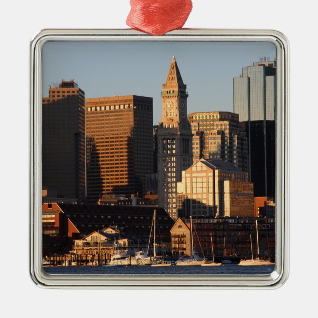Boston, Massachusetts skyline 5 Metal Tree Decoration (Front)