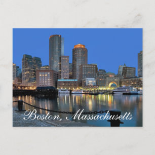 Boston Massachusetts Skyline at Sunset Post Card