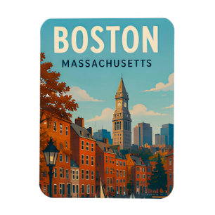 Boston Massachusetts Skyline Historic Travel Memor Magnet