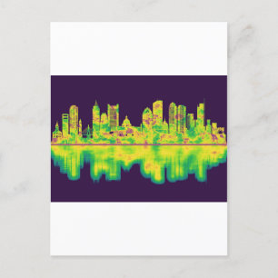Boston Massachusetts Skyline Invitation Postcard