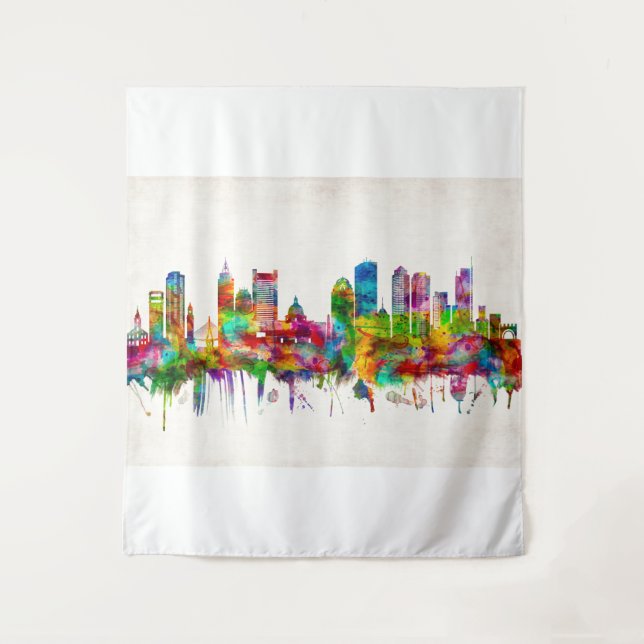 Boston Massachusetts Skyline Tapestry (Front)