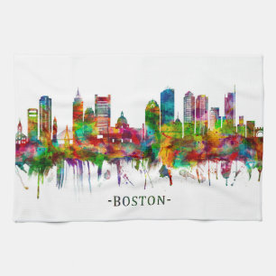 Boston Massachusetts Skyline Tea Towel